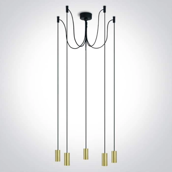 kinkiecik.pl Irini 5 63124C/BBS matowa mosiężna oprawa wisząca 5xE27 20W ONE LIGHT