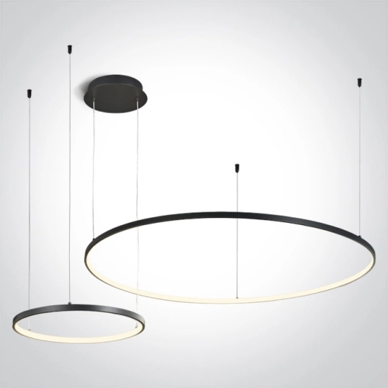 BLACK 2x RINGS 40cm/100cm 65W WW IP20 230V DIMMABLE 63150A/B/W ONE LIGHT
