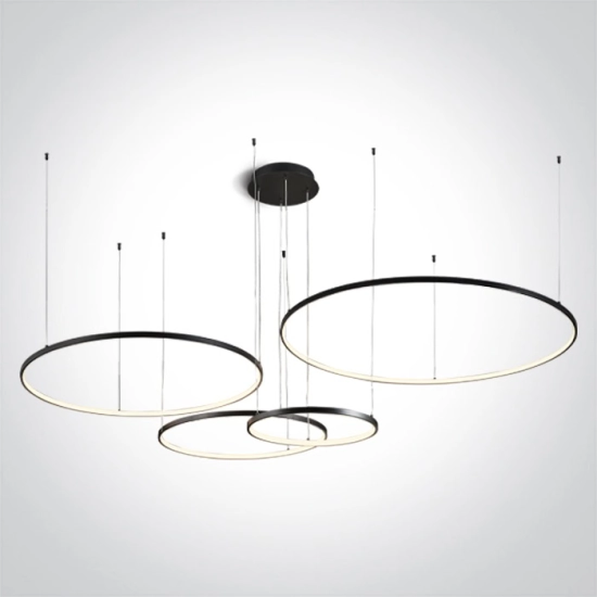 BLACK 4x RINGS 40cm/60cm/80cm/100cm 100W WW IP20 230V DIMMABLE 63150C/B/W ONE LIGHT
