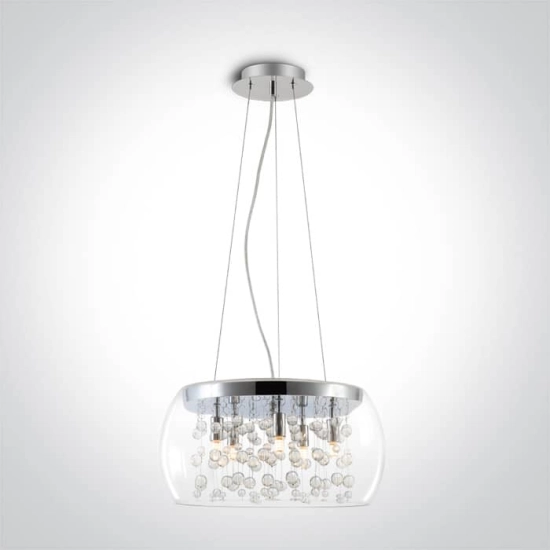 kinkiecik.pl Fotoni Z 63166P dekoracyjna chromowana oprawa wisząca G9 5x9W 100-240V ONE LIGHT