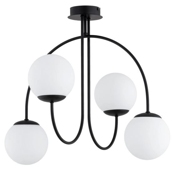 Lampa wisząca Terso 4xE14 czarna 63373 ALFA