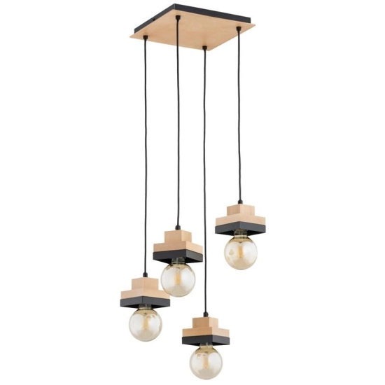 Lampa wisząca MIKO 4xE27 Czarna 63412 ALFA