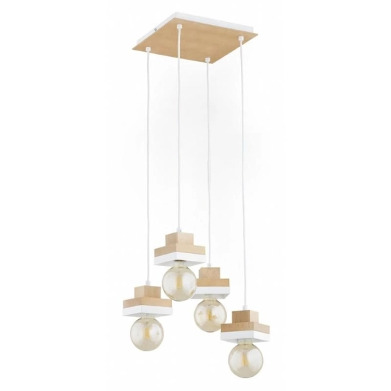 Lampa wisząca MIKO 4xE27 Biała 63414 ALFA