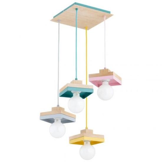Lampa wisząca MIKO 4xE27 WIELOKOLOROWA 63416 ALFA