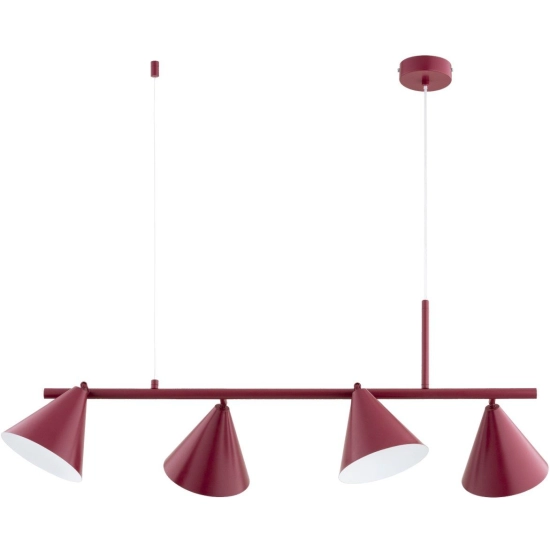 Lampa wisząca Zelta 4xE27 bordowa 63422 ALFA