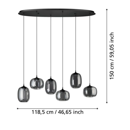 LARVA Lampa wisząca 390415 EGLO