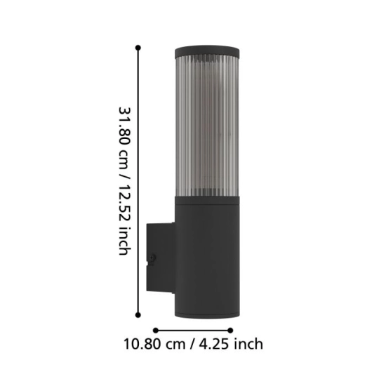 SALLE lampa ścienna, kinkiet zewnętrzny 1xE27 czarny IP54 901033 EGLO