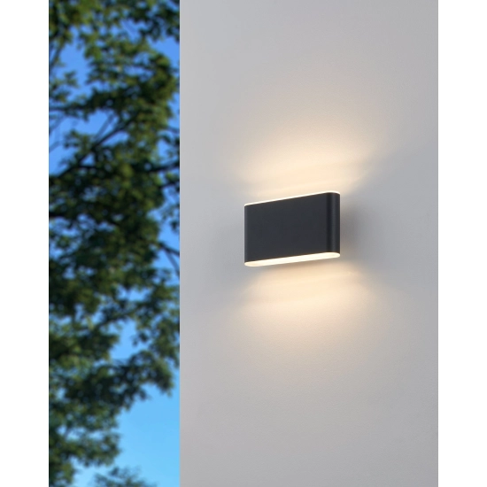 GRUTTI lampa ścienna kinkiet zewnętrzny LED antracyt IP65 17,5x9 cm 901026 EGLO