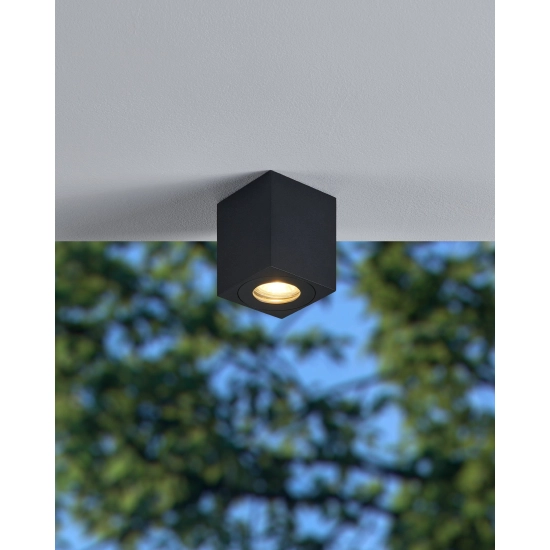 TORRECOLA Lampa sufitowa kostka IP44 czarna GU10 Plafon 901029 EGLO