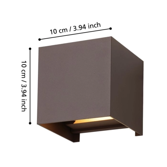 CALPINO 3 lampa ścienna kinkiet zewnętrzny LED kasztanowy 901066 EGLO