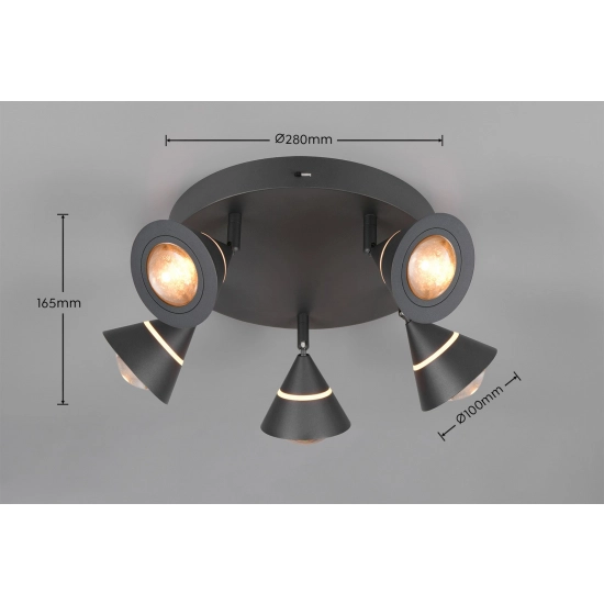 ROMEO – 637010532 incl. 5x SMD, 7W · 5x 700lm, 2300+3000+4000K TRIO