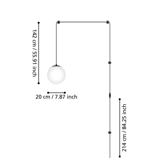RONDO 3 Lampa wisząca z wtyczką 900977 EGLO