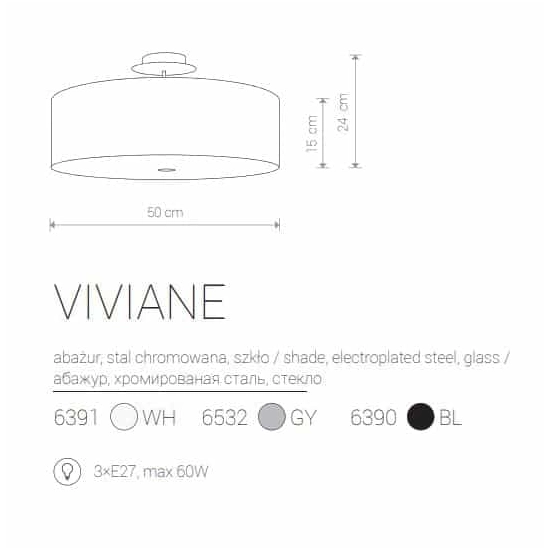 Plafon VIVIANE White 6391 NOWODVORSKI - zdjęcie dodatkowe 1