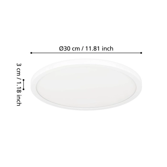 MINERARIO Plafon LED 30 cm IP54 biały okrągły lampa ścienna / sufitowa 901576 EGLO