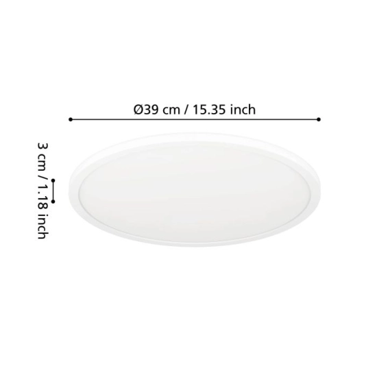MINERARIO Plafon LED 39 cm IP54 biały okrągły lampa ścienna / sufitowa 901577 EGLO