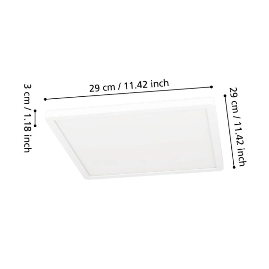MINERARIO Plafon LED 29 cm IP54 biały kwadratowy lampa ścienna / sufitowa 901578 EGLO