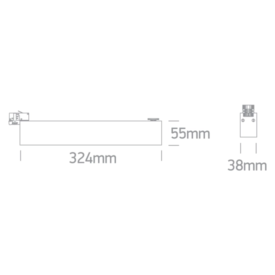BLACK 24W CCTV LINEAR TRACK LIGHT 230V IP20 65028AT/B/V ONE LIGHT