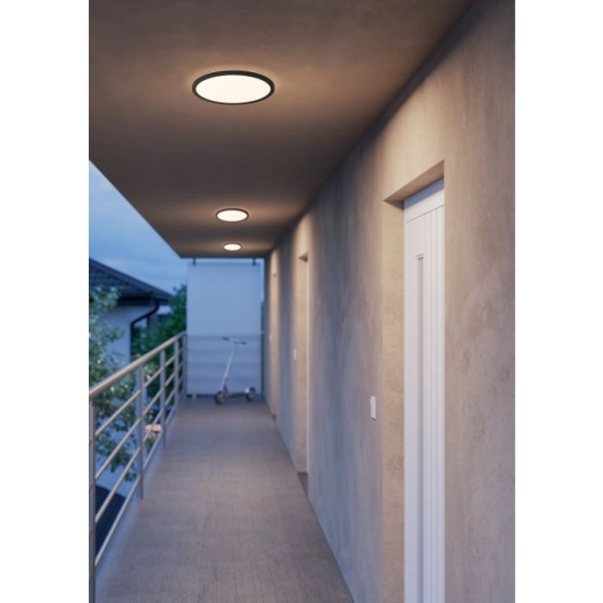 MINERARIO Plafon LED 30 cm IP54 czarny okrągły lampa ścienna / sufitowa 901572 EGLO