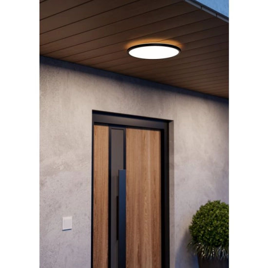 MINERARIO Plafon LED 39 cm IP54 czarny okrągły lampa ścienna / sufitowa 901573 EGLO