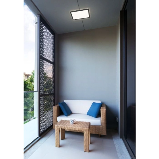 MINERARIO Plafon LED 29 cm IP54 czarny kwadratowy lampa ścienna / sufitowa 901574 EGLO