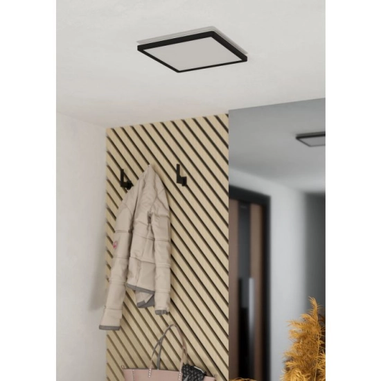 MINERARIO Plafon LED 29 cm IP54 czarny kwadratowy lampa ścienna / sufitowa 901574 EGLO