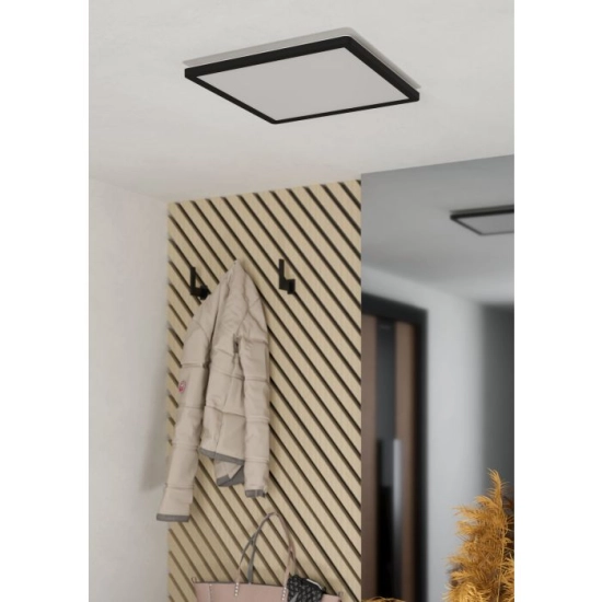 MINERARIO Plafon LED 39 cm IP54 czarny kwadratowy lampa ścienna / sufitowa 901575 EGLO