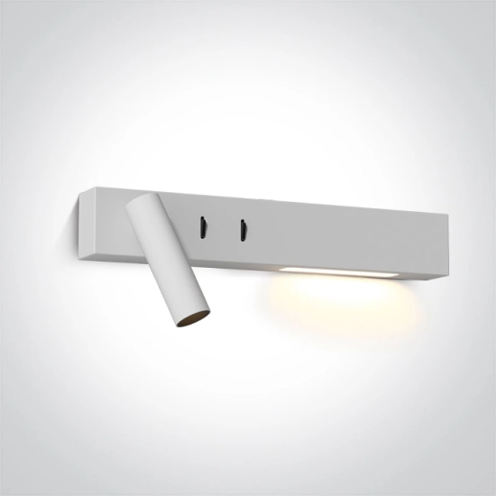 kinkiecik.pl Agnes 65146/W/W biały kinkiet LED 3W+6W 230V 3000K; zasilacze 700mA w zestawie ONE LIGHT