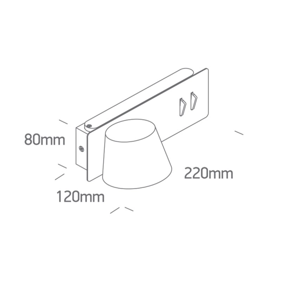 BLACK LED 6W+4W UPLIGHT WW IP20 230V LEFT 65147/B/W ONE LIGHT