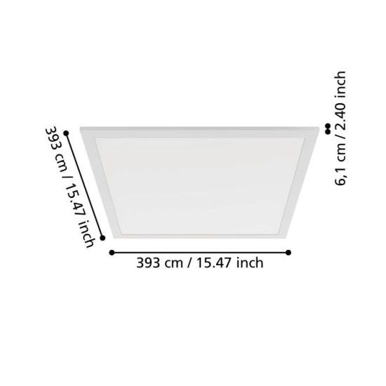 MORADILLO Plafon LED 39,5 cm biały kwadratowy oprawa sufitowa 901491 EGLO