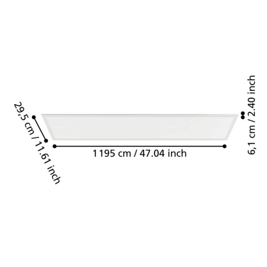 MORADILLO Plafon LED 119,5x29,5 cm biały prostokątny oprawa sufitowa 901494 EGLO