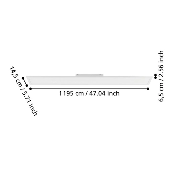 MORADILLO-R Plafon LED 119,5x14,5 cm biały prostokątny na pilota / oprawa sufitowa 901504 EGLO