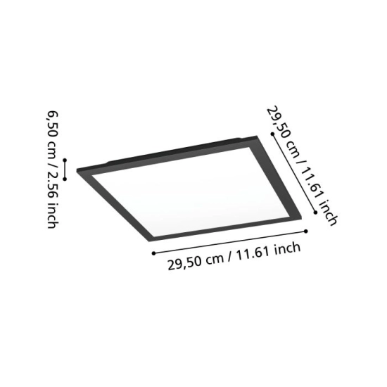 MORADILLO-Z oprawa sufitowa LED-RGB/CCT Plafon 29,5x29,5 cm czarny 901505 EGLO