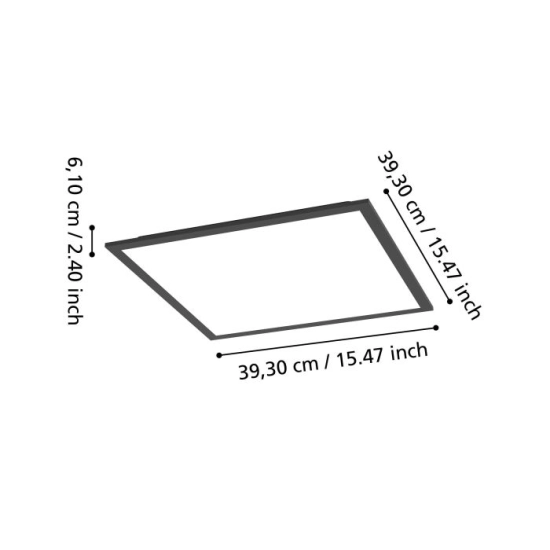 MORADILLO-Z oprawa sufitowa LED-RGB/CCT Plafon 39,3x39,3 cm czarny 901506 EGLO