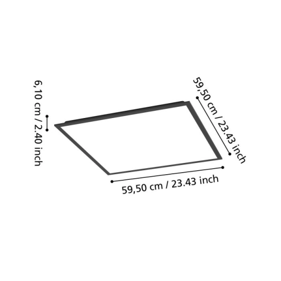MORADILLO-Z oprawa sufitowa LED-RGB/CCT Plafon 59,5x59,5 cm czarny 901507 EGLO