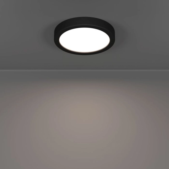 FUEVA 6 Plafon LED 7,5W 2700/4000/6500K czarny okrągły / oprawa natynkowa 901297 EGLO