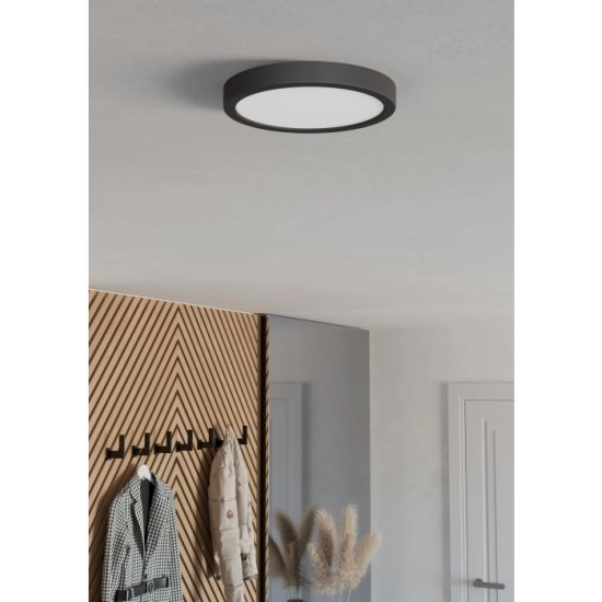 FUEVA 6 Plafon LED 11,5W 2700/4000/6500K czarny okrągły / oprawa natynkowa 901298 EGLO