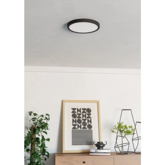 FUEVA 6 Plafon LED 14,2W 2700/4000/6500K czarny okrągły / oprawa natynkowa 901299 EGLO