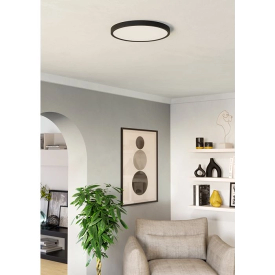 FUEVA 6 Plafon LED 17W 2700/4000/6500K czarny okrągły / oprawa natynkowa 901301 EGLO