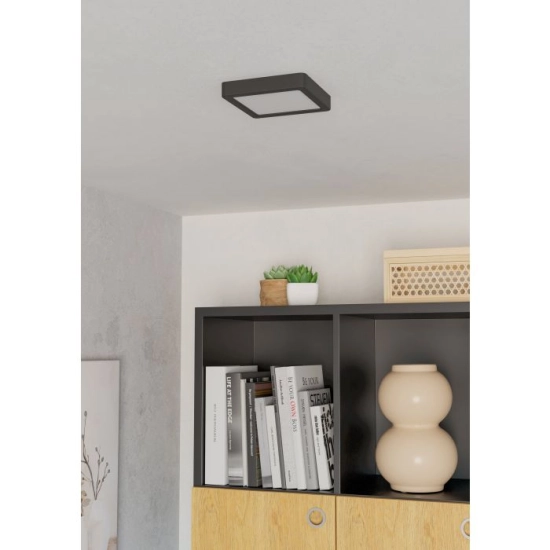 FUEVA 6 Plafon LED 7W 2700/4000/6500K czarny kwadratowy / oprawa natynkowa 901302 EGLO