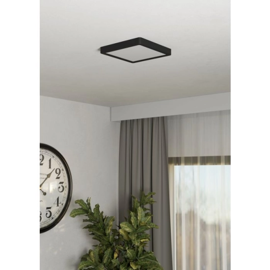 FUEVA 6 Plafon LED 10,5W 2700/4000/6500K czarny kwadratowy / oprawa natynkowa 901303 EGLO