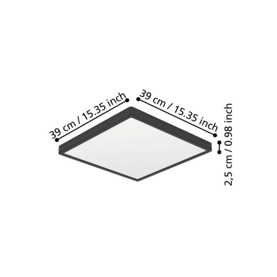 FUEVA 6 Plafon LED 17,5W 2700/4000/6500K czarny kwadratowy / oprawa natynkowa 901305 EGLO