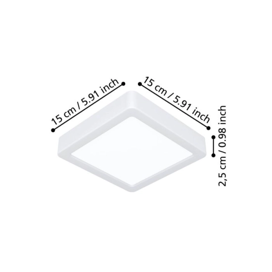 FUEVA 6 Plafon LED 7W 2700/4000/6500K biały kwadratowy / oprawa natynkowa 901311 EGLO