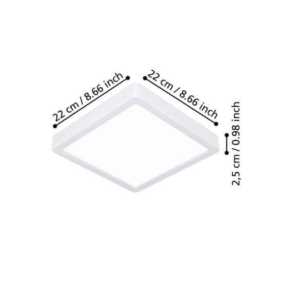 FUEVA 6 Plafon LED 10,5W 2700/4000/6500K biały kwadratowy / oprawa natynkowa 901312 EGLO