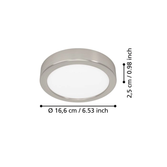 FUEVA 6 Plafon LED 7,5W 2700/4000/6500K nikiel mat okrągły / oprawa natynkowa 901315 EGLO