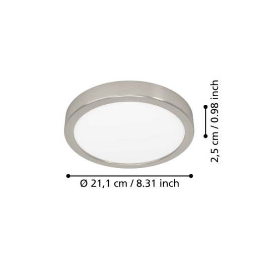 FUEVA 6 Plafon LED 11,5W 2700/4000/6500K nikiel mat okrągły / oprawa natynkowa 901316 EGLO
