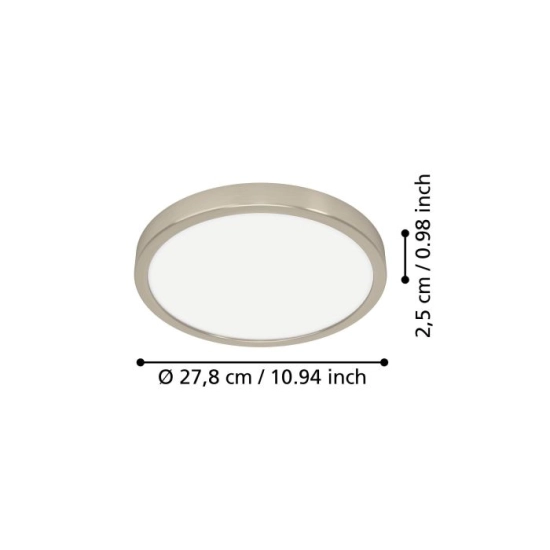 FUEVA 6 Plafon LED 14,2W 2700/4000/6500K nikiel mat okrągły / oprawa natynkowa 901317 EGLO