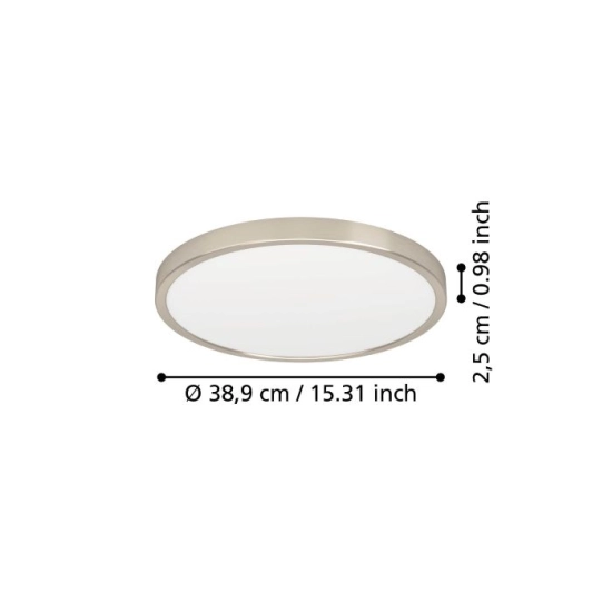 FUEVA 6 Plafon LED 17W 2700/4000/6500K nikiel mat okrągły / oprawa natynkowa 901318 EGLO