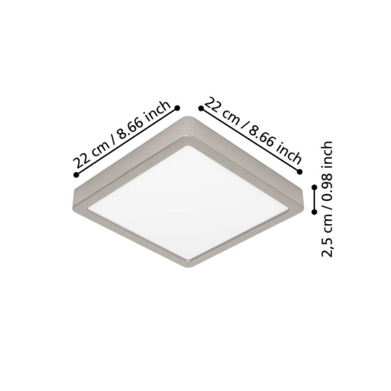 FUEVA 6 Plafon LED 10,5W 2700/4000/6500K nikiel mat kwadratowy / oprawa natynkowa 901321 EGLO