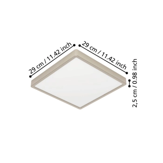 FUEVA 6 Plafon LED 13W 2700/4000/6500K nikiel mat kwadratowy / oprawa natynkowa 901322 EGLO