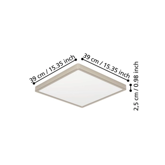 FUEVA 6 Plafon LED 17,5W 2700/4000/6500K nikiel mat kwadratowy / oprawa natynkowa 901323 EGLO